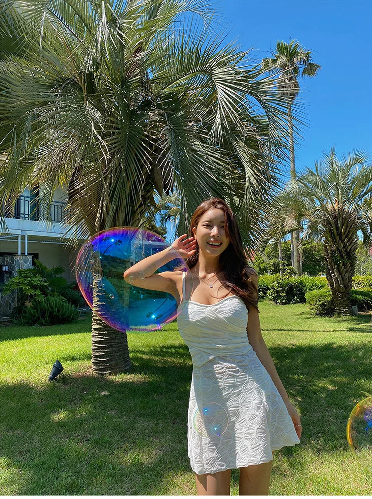 Sexy New One-Piece Swimsuit Women's Strapl Gathered Ba Batherie Thermal Belly Covering Slimming Casual Swimwear