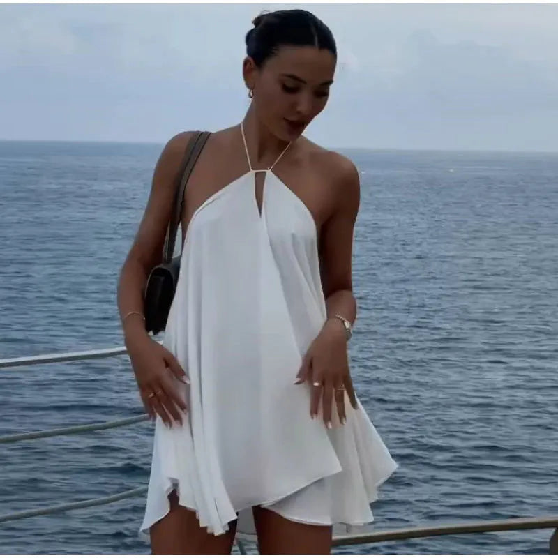 2025 Sexy Party Off Shoulder Dresses Women's Elegant Sleeveless Hollow Out Beach Dress Backless High Street Lady Summer Vestidos