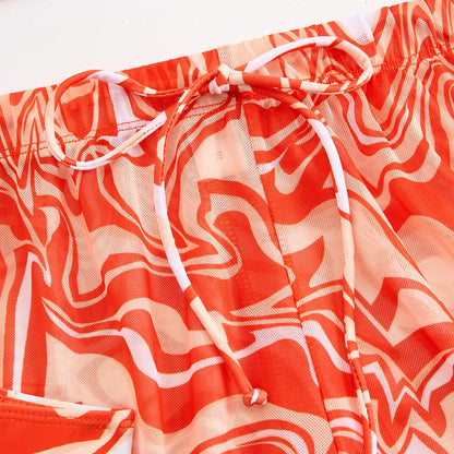 Sexy Bikini 2025 Women 3 Pieces Swimwear Female High Waist Swimsuit Orange Bathers Swimming Bathing Swim Suit Summer Beachwear