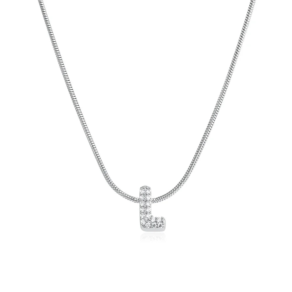 Fashion Tiny CZ Zircon Initial Alphabet Pendant Neckalce Gold Plated Stainless Steel A-Z Letter Necklaces Birthday Gifts Jewelry