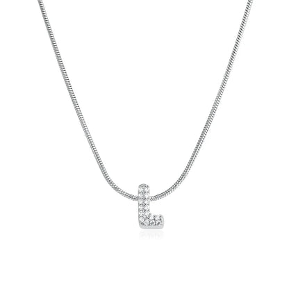 Fashion Tiny CZ Zircon Initial Alphabet Pendant Neckalce Gold Plated Stainless Steel A-Z Letter Necklaces Birthday Gifts Jewelry