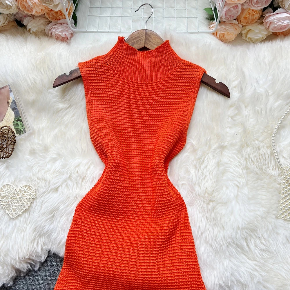 YuooMuoo Women Dress 2025 New Summer Fashion Sexy Openwork Stitching Sleeveless Bodycon Party Dress Korean Lady Beach Vestidos