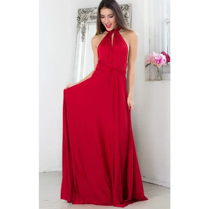 Fashion Multi-worn V-neck Vestidos De Fiesta Women Long Dress Sexy Strapped Lady Summer Maxi Dress
