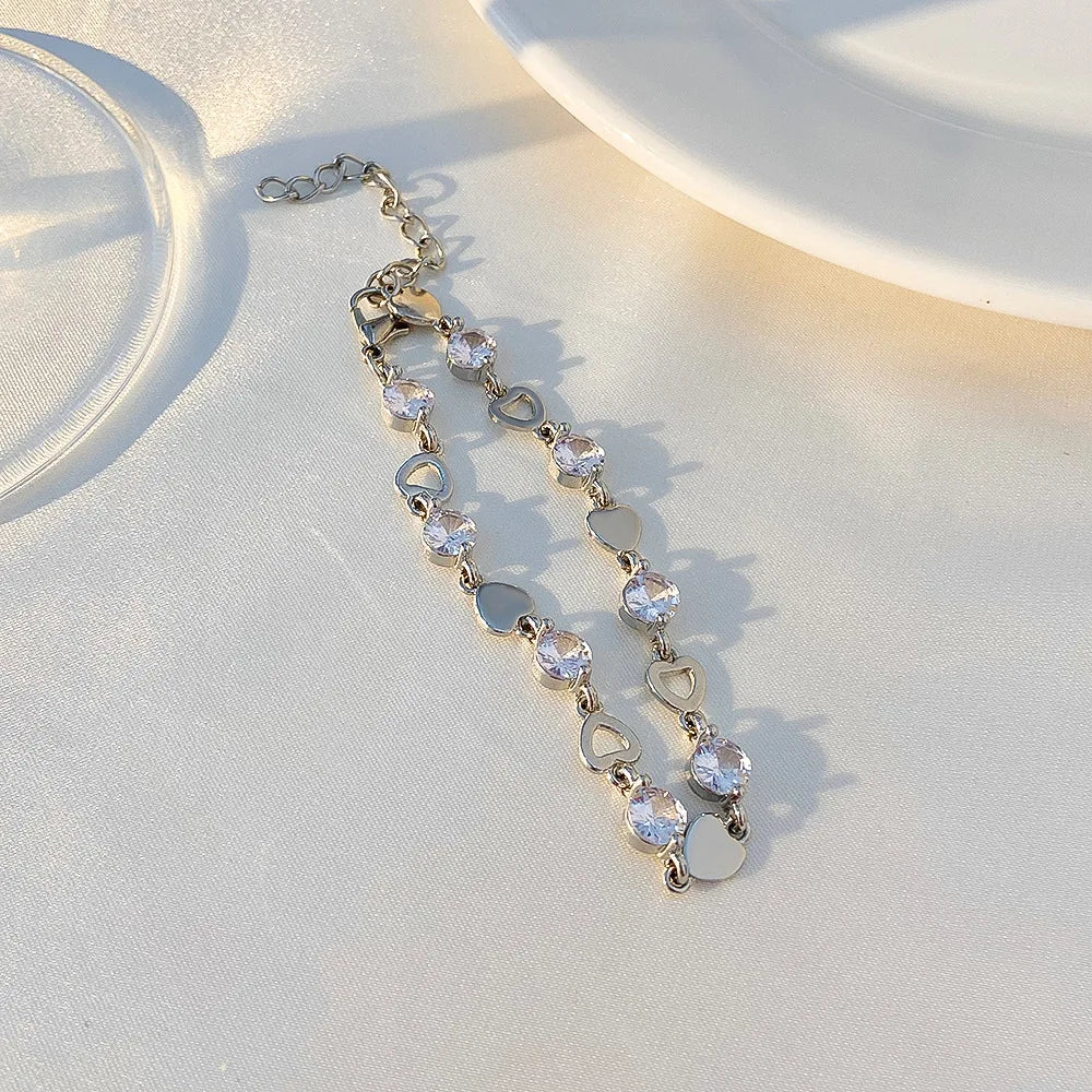 Bohemian Minimalist Metal Chain Women's Set of 6 Multi-layer Chain Simple Fashionable Bracelets Wedding Jewelry Birthday Gifts