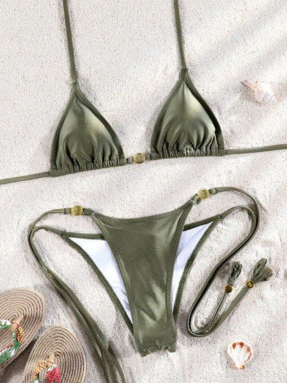 ZRTAK Two Piece Suit Bikinis 2025 Women Swimsuit Push Up Bathing Suit Sexy Bikinis Sets Swimwear Print Beachwear Solid Biquinis