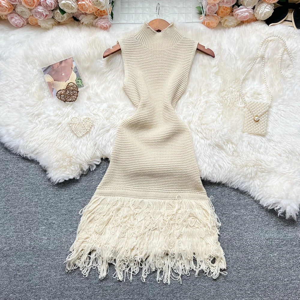 YuooMuoo Women Dress 2025 New Summer Fashion Sexy Openwork Stitching Sleeveless Bodycon Party Dress Korean Lady Beach Vestidos