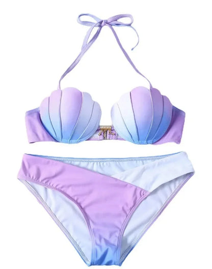 New Arrival Gradient Shell Bikini Swimsuit 4 Styles Mermaid Swimwear Special Offer Women's Fashionable Beachwear from China