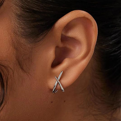 Stainless Steel Cross Stud Earrings for Women Girls Trendy Dainty Simple Minimalist Accessories Party Fashion Jewelry Gifts