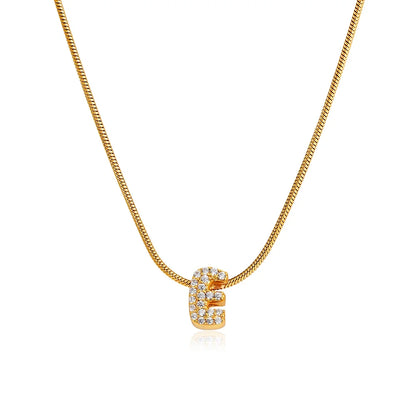 Fashion Tiny CZ Zircon Initial Alphabet Pendant Neckalce Gold Plated Stainless Steel A-Z Letter Necklaces Birthday Gifts Jewelry