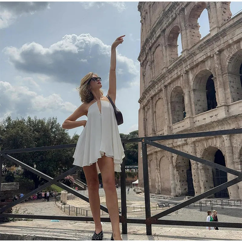 2025 Sexy Party Off Shoulder Dresses Women's Elegant Sleeveless Hollow Out Beach Dress Backless High Street Lady Summer Vestidos