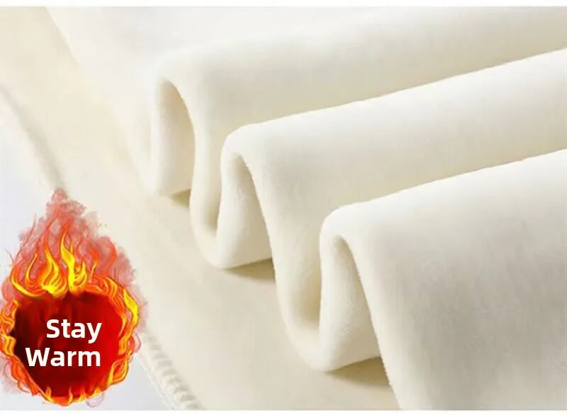 High Waist Wide Leg Pants Women's Autumn Winter Flannel Fce Lined Straight Cut Trousers Casual High Waist Pants