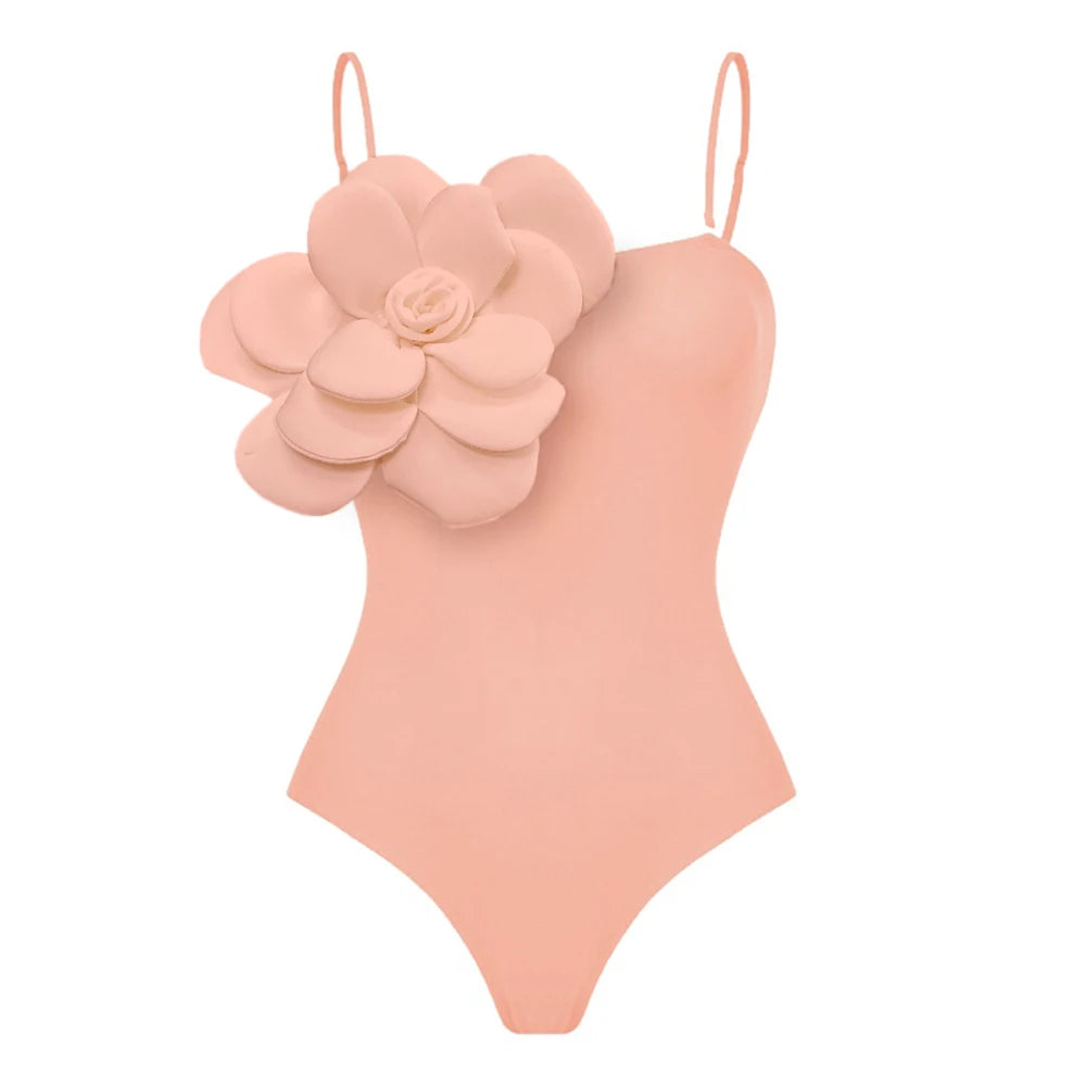 2025 3D Flower Bikini Set With Cover Up Luxury Swimsuit Women Sexy Floral Swimwear High Waist Monokini Desire Bodysuit Swim Suit