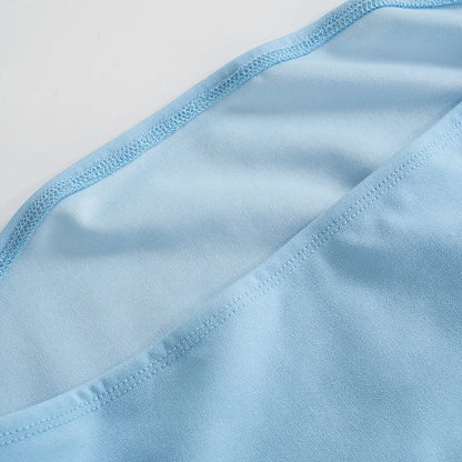 CUTENOVA Women Soft  Tender Slight Blue Strapless Wrap Hipster Mini Pleated Dress Pullover Sexy Charm Outfits Girls Dating Wear