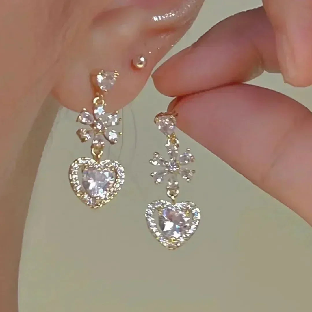 French High-end Brown Crystal Earrings For Women Fashion Luxurious Personalized Daily Accessories Prom jewelry Anniversary Gifts