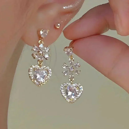 French High-end Brown Crystal Earrings For Women Fashion Luxurious Personalized Daily Accessories Prom jewelry Anniversary Gifts