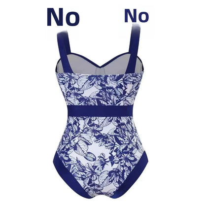 Conservative Bikini One-Piece Swimsuit with Beach Skirt Shantung Wrap for Hot Springs Women's Fashion Swimming Costume