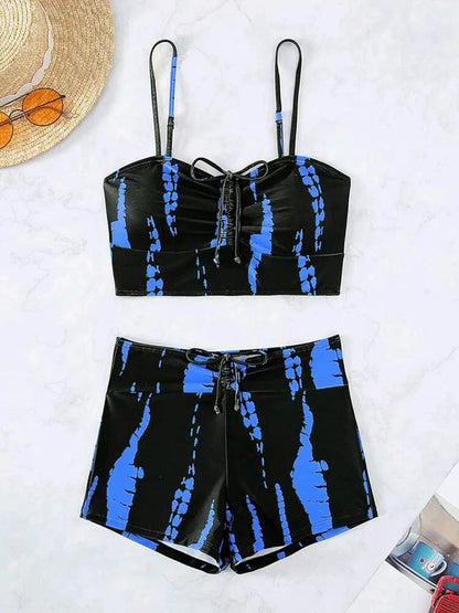 2025 Print High Waist String Two Piece Bikini Women Swimwear Female Swimsuit Bathers Bathing Swimming Suit Beachwear Summer