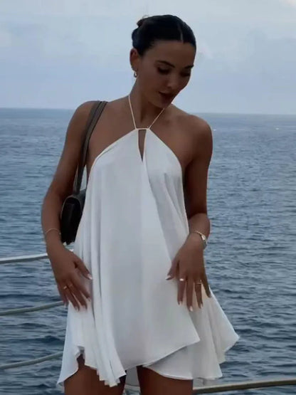 2025 Sexy Party Off Shoulder Dresses Women's Elegant Sleeveless Hollow Out Beach Dress Backless High Street Lady Summer Vestidos