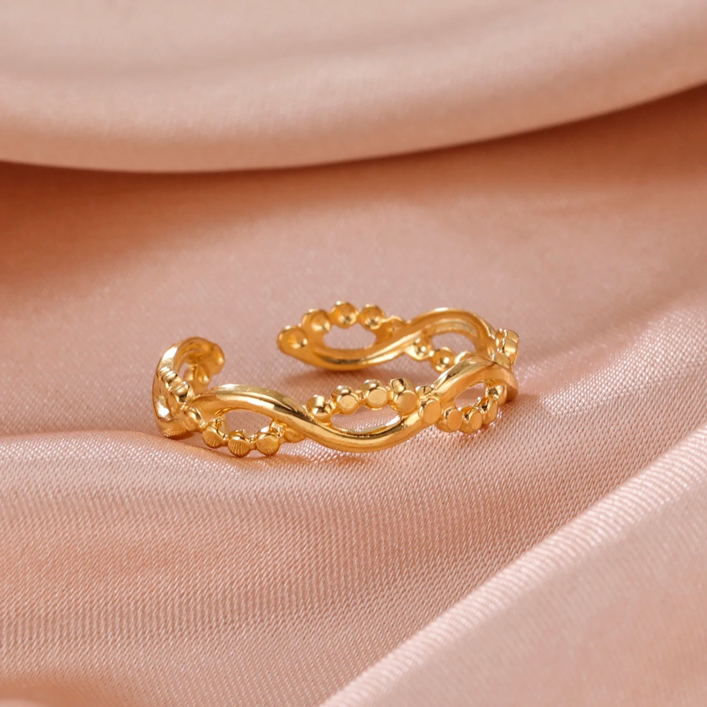 Skyrim Stainless Steel Women Rings Geometric Heart Aesthetic Adjustable Open Finger Ring Fashion Party Jewelry Gifts Wholesale