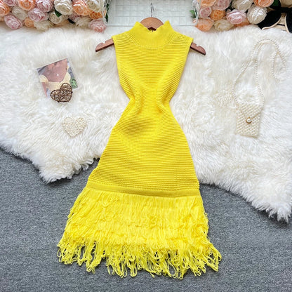 YuooMuoo Women Dress 2025 New Summer Fashion Sexy Openwork Stitching Sleeveless Bodycon Party Dress Korean Lady Beach Vestidos