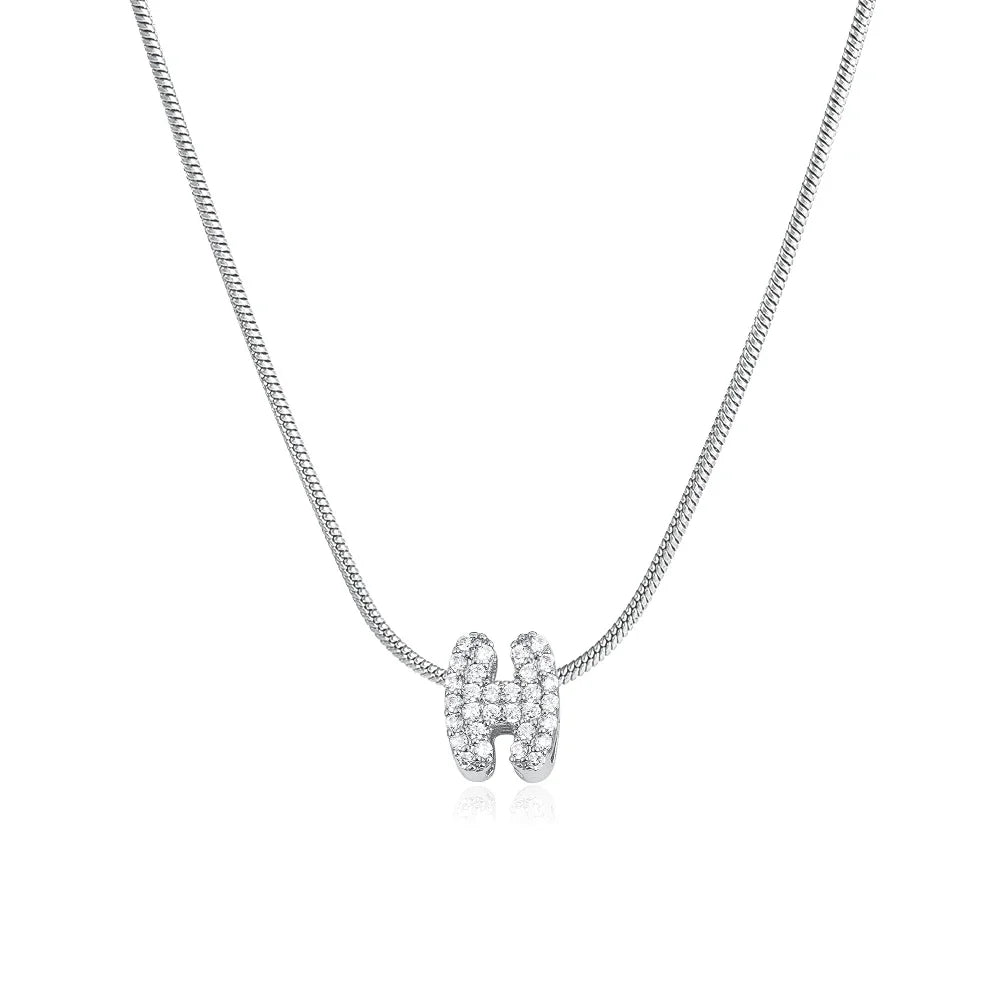 Fashion Tiny CZ Zircon Initial Alphabet Pendant Neckalce Gold Plated Stainless Steel A-Z Letter Necklaces Birthday Gifts Jewelry