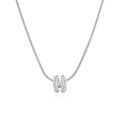 Fashion Tiny CZ Zircon Initial Alphabet Pendant Neckalce Gold Plated Stainless Steel A-Z Letter Necklaces Birthday Gifts Jewelry