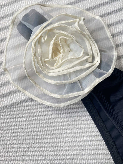 3D Flowers Brazilian Strapless Bandeau Bikini Female Swimsuit Women Swimwear Two-pieces Bikini Set High Cut Bathing Suit Swim