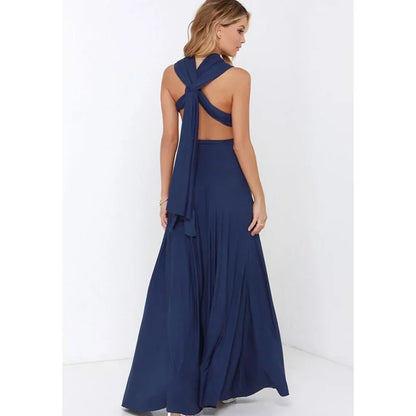 Fashion Multi-worn V-neck Vestidos De Fiesta Women Long Dress Sexy Strapped Lady Summer Maxi Dress