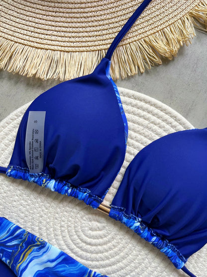 RUOTONSEPT Print Halter Mini Thong High Cut Bikini Female Swimsuit Women Swimwear Two-pieces Bikini set Bather Bathing Suit Swim