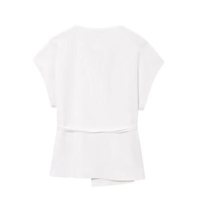 TFMLN Fashion Women's Trouser Suits Sleeveless V-Neck Top With Belt Straight Pants Sets 2025 Spring Summer Commuter 2 Piece Set