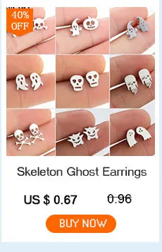 SMJEL Multiple Stainless Steel Stud Earrings for Women Girls Fashion Minimalist Skull Ghost Music Earrings Jewelry Punk Gifts