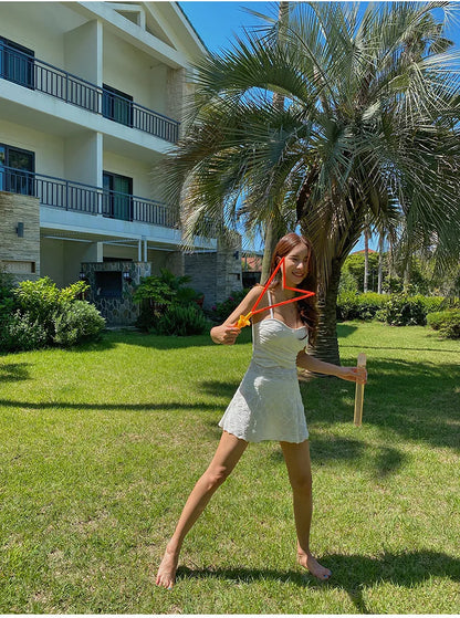 Sexy New One-Piece Swimsuit Women's Strapl Gathered Ba Batherie Thermal Belly Covering Slimming Casual Swimwear