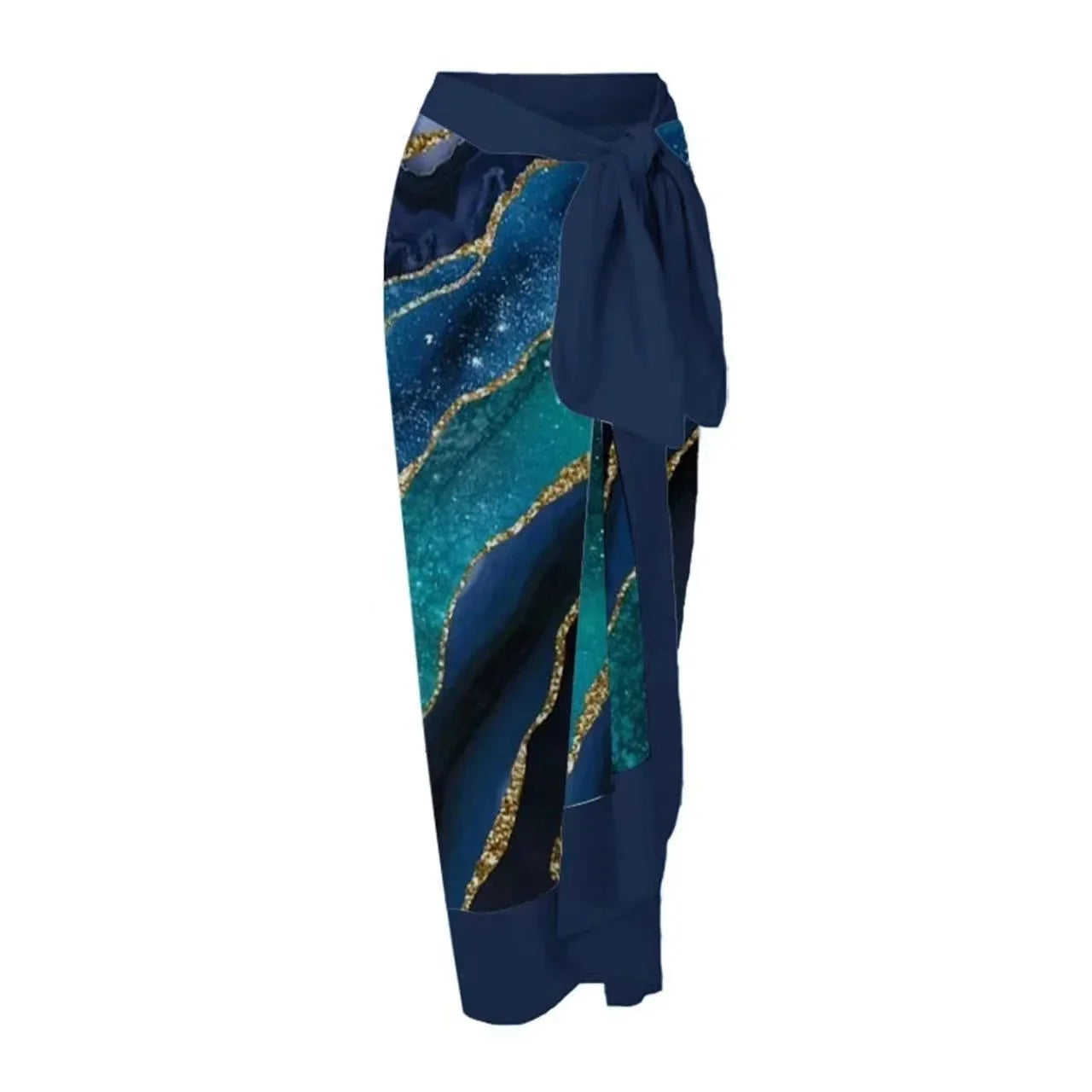 Conservative Bikini One-Piece Swimsuit with Beach Skirt Shantung Wrap for Hot Springs Women's Fashion Swimming Costume