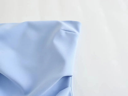 HXAO Dress Women Off Shoulder Corset Short Dresses Ruched Backless Blue Black White Dress Woman Sexy Bodycon Party Dresses