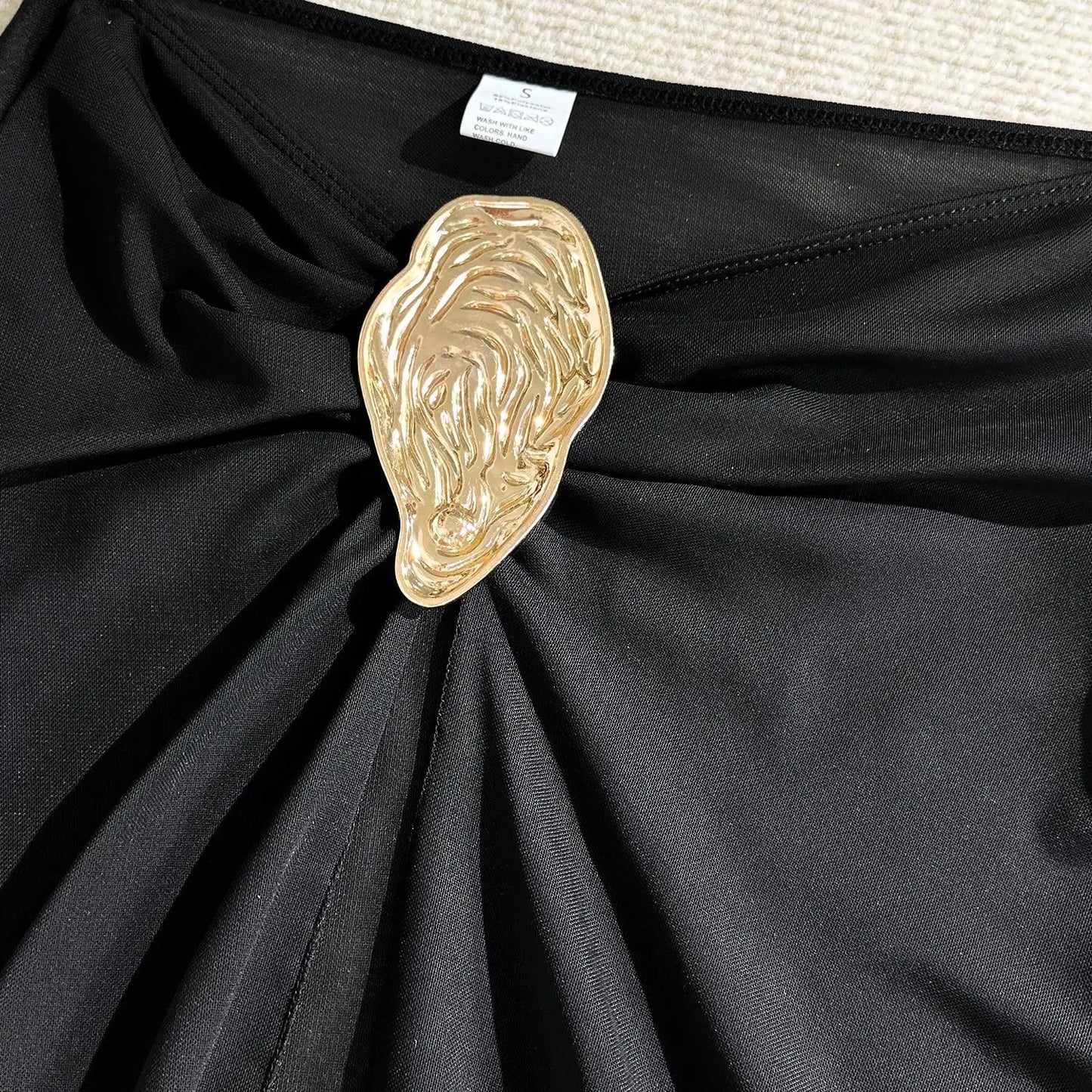 Vintage White Swimsuit Women Metal Oyster Buckle Push Up Mesh Long Skirt 3 Piece Bikini Set 2025 Holiday Bathing Suit Swimwear