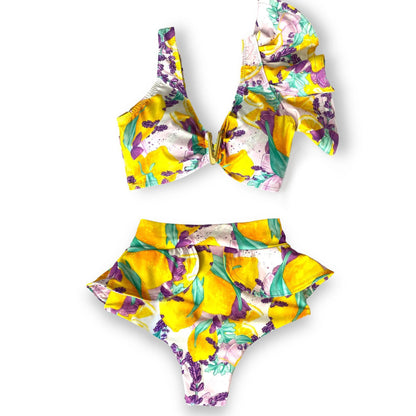 Two-Pieces Women Floral 2025 Push-Up Padded Bra Ruffles Bandage Bikini Set Swimsuit Swimwear Bathing Suit Beachwear Biquini
