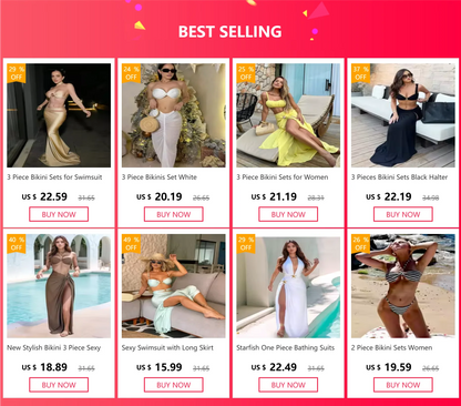 Starfish One Piece Bathing Suits with High Split Skirt Cover ups 2 Piece Swimsuits for Elegant Women Sexy Halter Bikini Sets K59