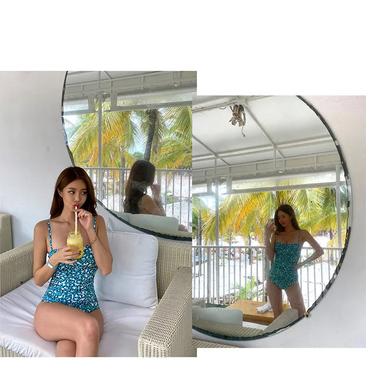 2024 Women One Piece Swimsuit Korean Red Beach Wear Tummy Control Bathing Suit Female Backless Monokini Padded Swimming Pool