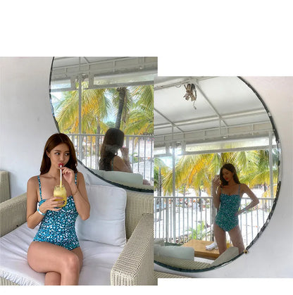 2024 Women One Piece Swimsuit Korean Red Beach Wear Tummy Control Bathing Suit Female Backless Monokini Padded Swimming Pool