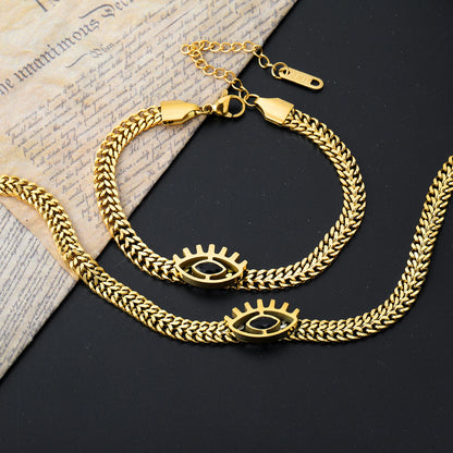 LUXUKISSKIDS Fashion Cubic Love Heart Minimalist Jewelry Set Necklace Earrings Bracelets Stainless Steel Women/Girls Accesories