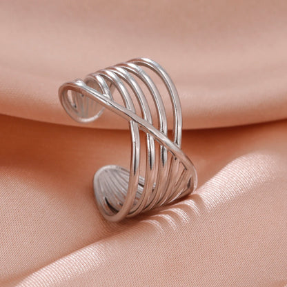 Skyrim Stainless Steel Women Rings Geometric Heart Aesthetic Adjustable Open Finger Ring Fashion Party Jewelry Gifts Wholesale