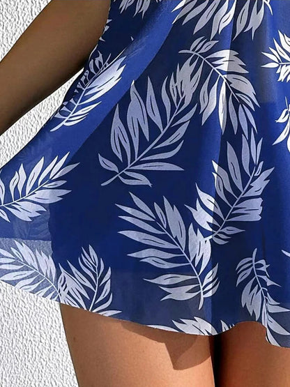 2025 Short Dress Tankini With Shorts Swimsuit Women Swimwear Female Padded Printed Bathing Swim Suit Swimming Beachwear Summer