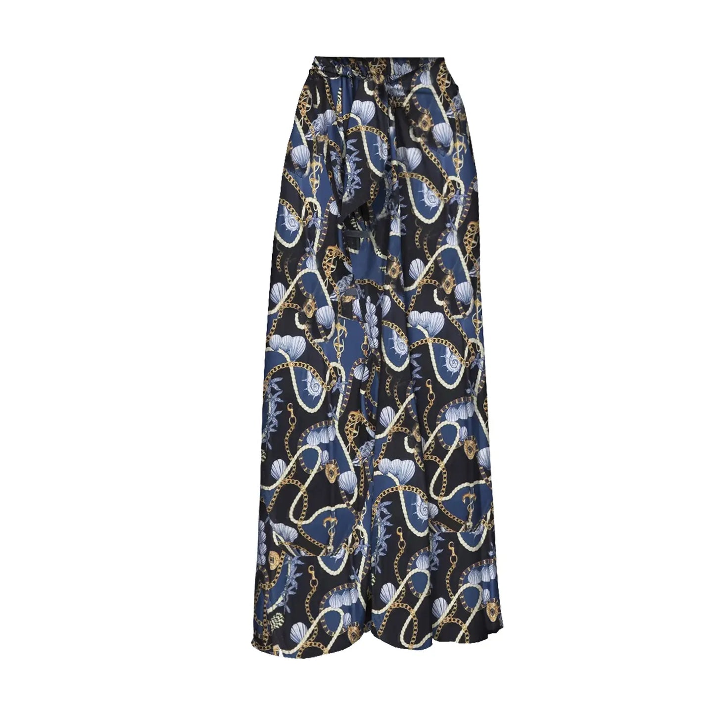 2025 New High Quality Elegant One Piece Swimsuit And Skirt Print Deep-V Lace-up Women Bikini Set Swimwear Party Bathing Suit