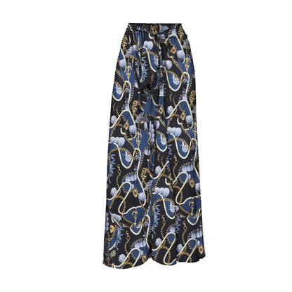 2025 New High Quality Elegant One Piece Swimsuit And Skirt Print Deep-V Lace-up Women Bikini Set Swimwear Party Bathing Suit