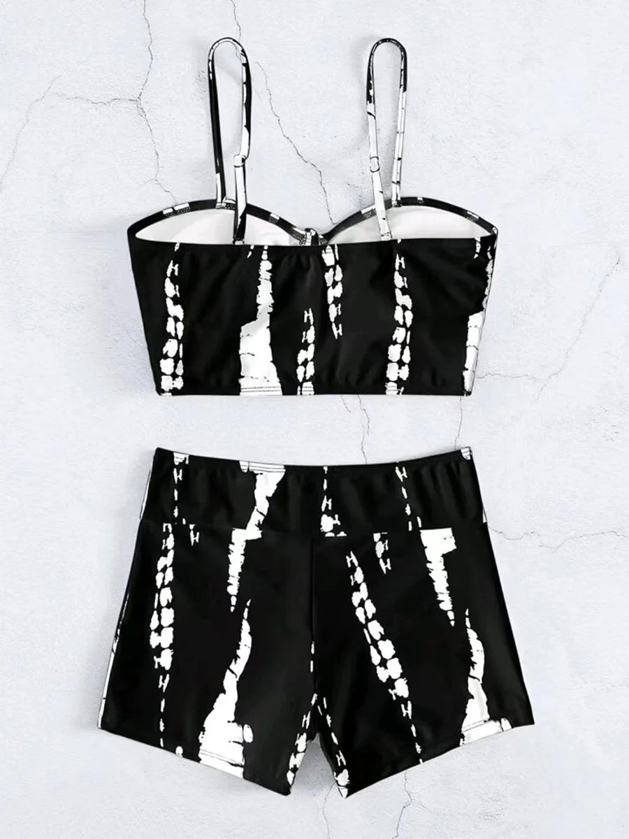 2025 Print High Waist String Two Piece Bikini Women Swimwear Female Swimsuit Bathers Bathing Swimming Suit Beachwear Summer