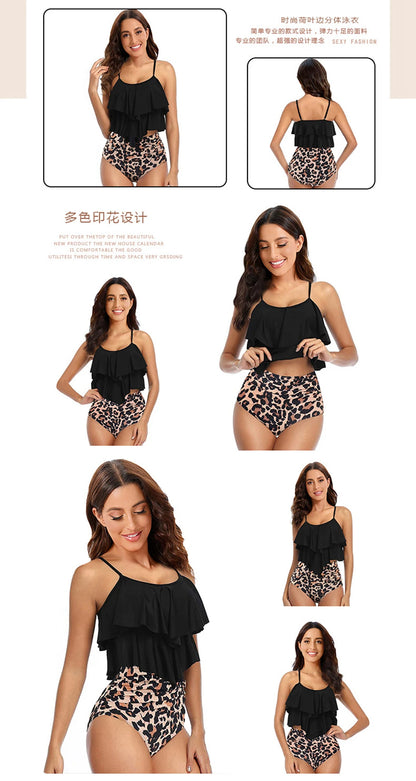 8 Colors Women Ruffled Tankini Set Padded Top With Adjustable Shoulder Straps Elastic Slim Knitted High Waisted Beachwear 2025