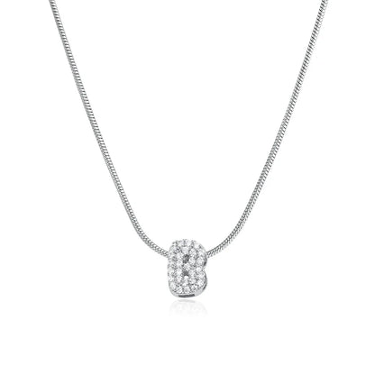 Fashion Tiny CZ Zircon Initial Alphabet Pendant Neckalce Gold Plated Stainless Steel A-Z Letter Necklaces Birthday Gifts Jewelry