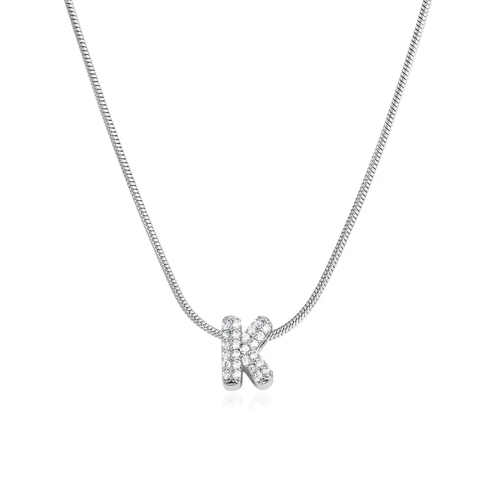 Fashion Tiny CZ Zircon Initial Alphabet Pendant Neckalce Gold Plated Stainless Steel A-Z Letter Necklaces Birthday Gifts Jewelry