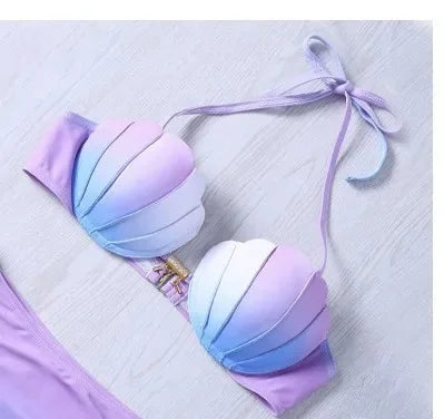 New Arrival Gradient Shell Bikini Swimsuit 4 Styles Mermaid Swimwear Special Offer Women's Fashionable Beachwear from China
