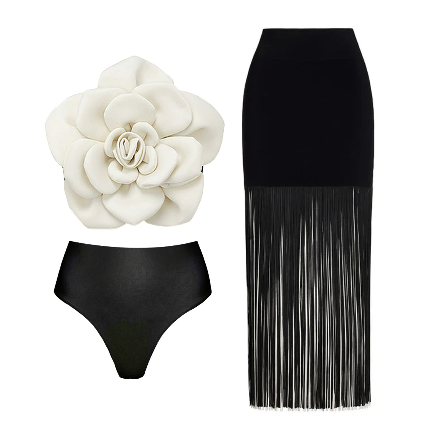 2025 3D Flower Bikini Set With Cover Up Luxury Swimsuit Women Sexy Floral Swimwear High Waist Monokini Desire Bodysuit Swim Suit